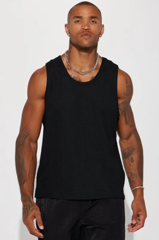 Send It Up Outside Tank - Black sold by Fashion Nova