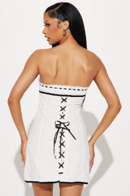 Madison Eyelet Mini Dress - White sold by Fashion Nova