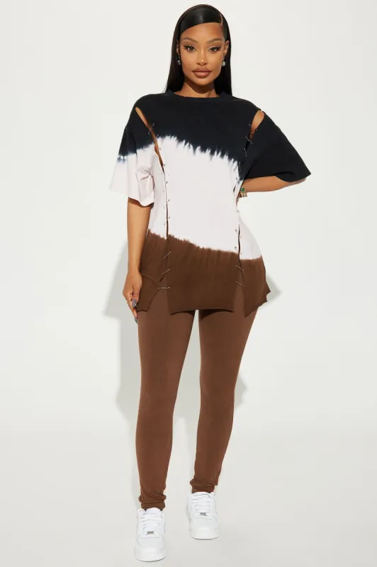 Told You Tie Dye Legging Set - Brown Combo sold by Fashion Nova