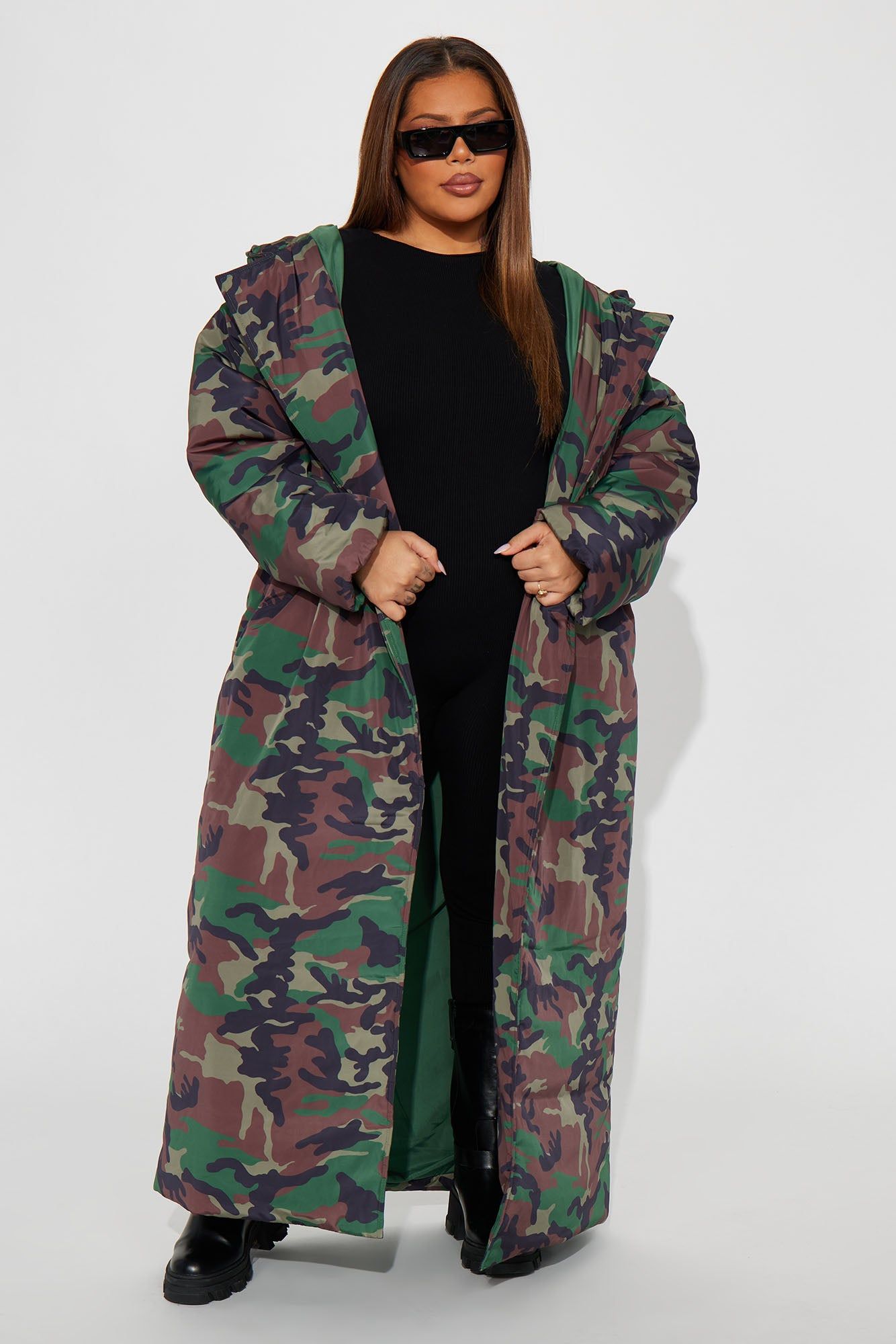 Lilith Camo Puffer Coat - Olive/combo sold by Fashion Nova product image thumbnail 4
