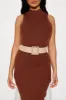 Leading Them On Stretch Belt - Taupe sold by Fashion Nova