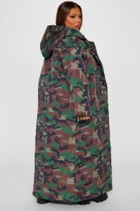 Lilith Camo Puffer Coat - Olive/combo sold by Fashion Nova