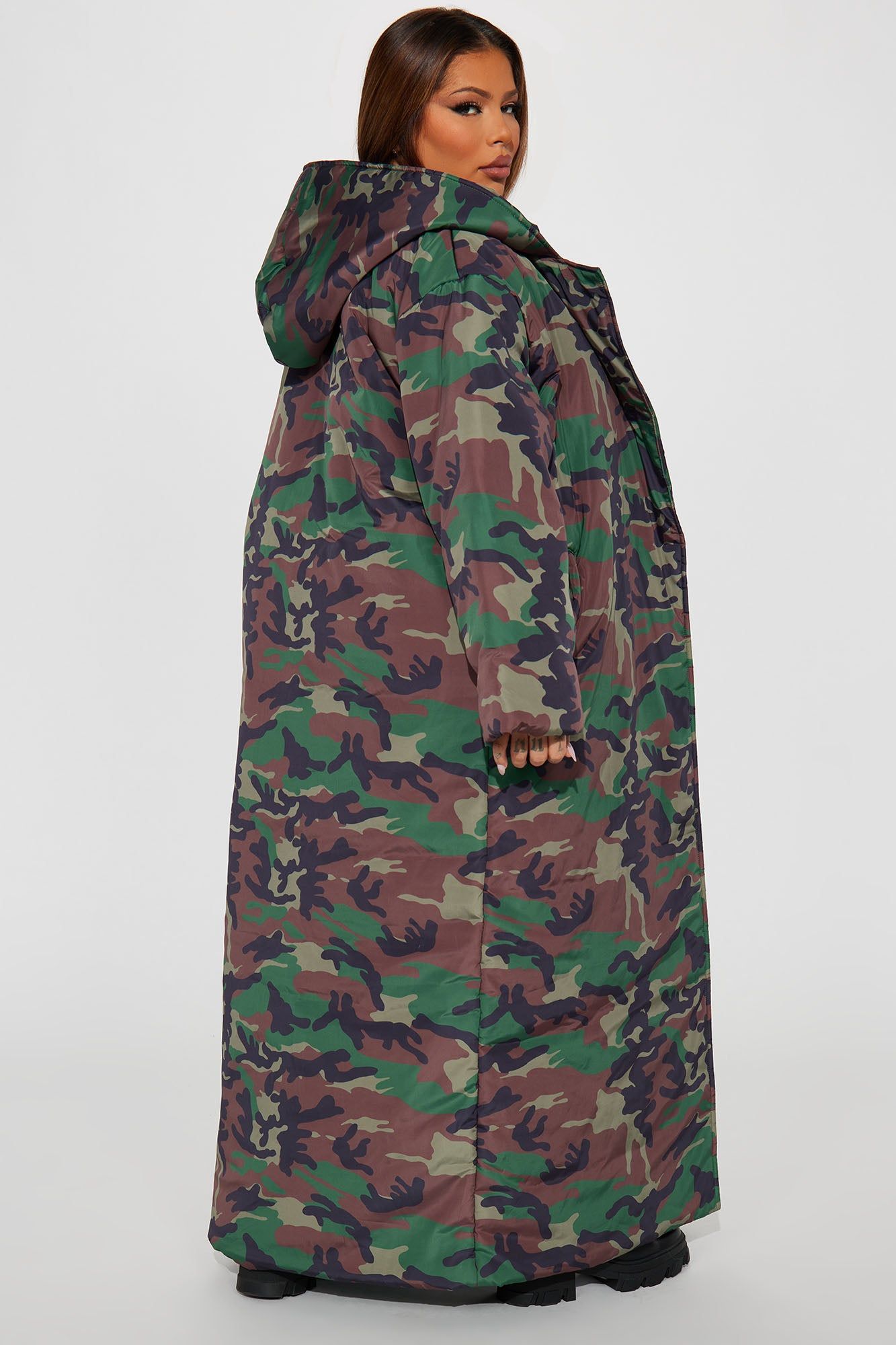 Lilith Camo Puffer Coat - Olive/combo sold by Fashion Nova product image thumbnail 6