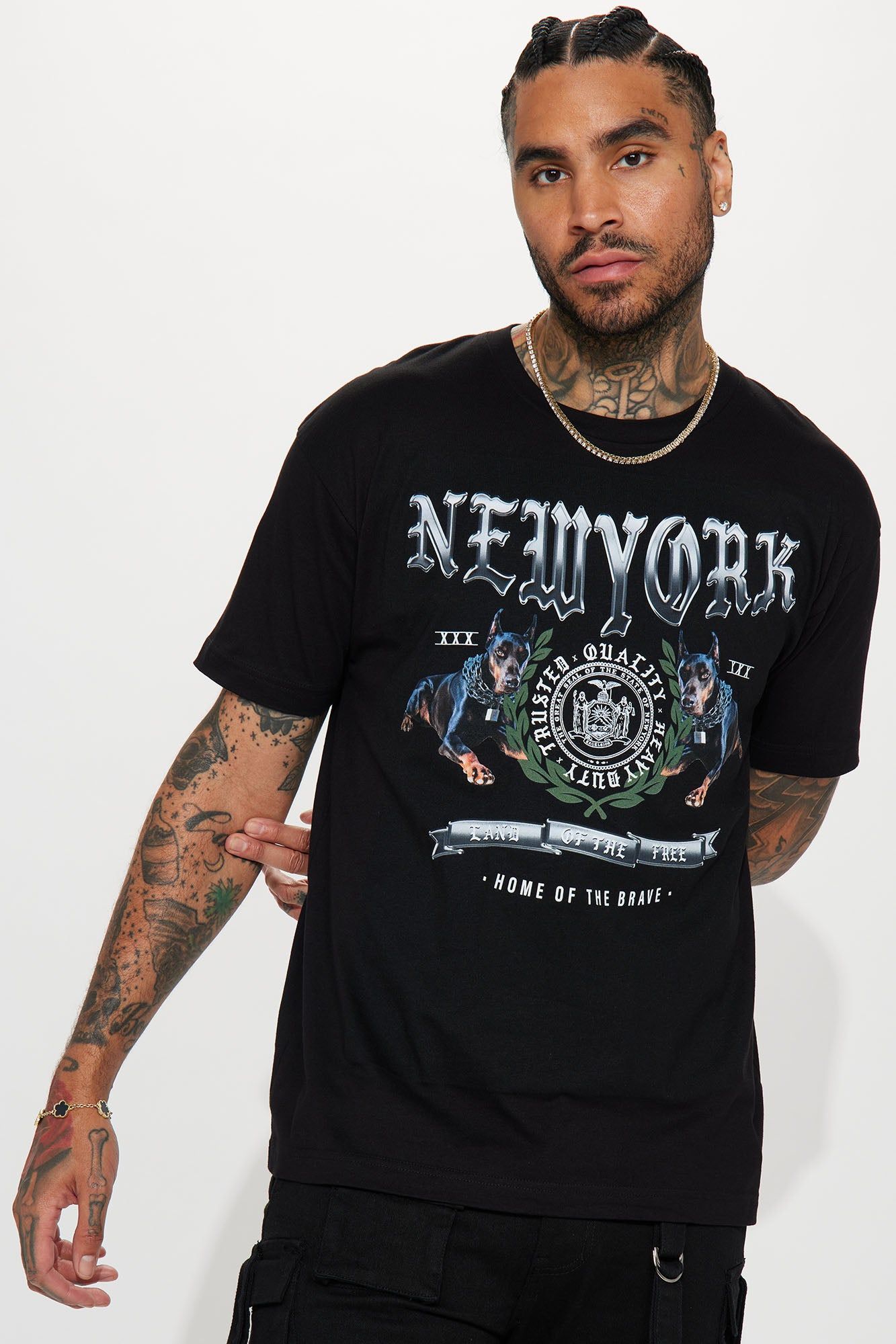 State Of New York Short Sleeve Tee - Black sold by Fashion Nova