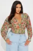 Seasonal Bloom Floral Shirt - Taupe/combo sold by Fashion Nova