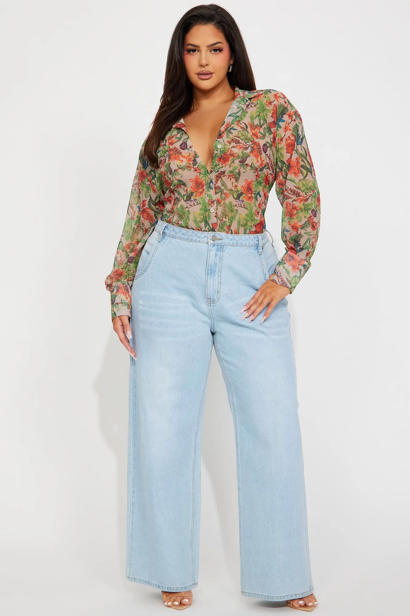 Seasonal Bloom Floral Shirt - Taupe/combo sold by Fashion Nova product image thumbnail 5
