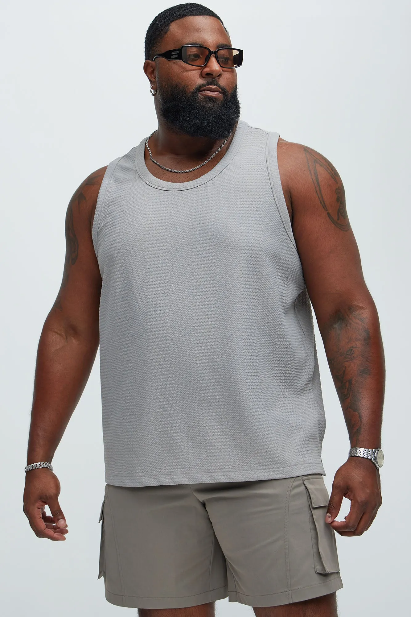Angelo Textured Tank - Grey sold by Fashion Nova product image thumbnail 5