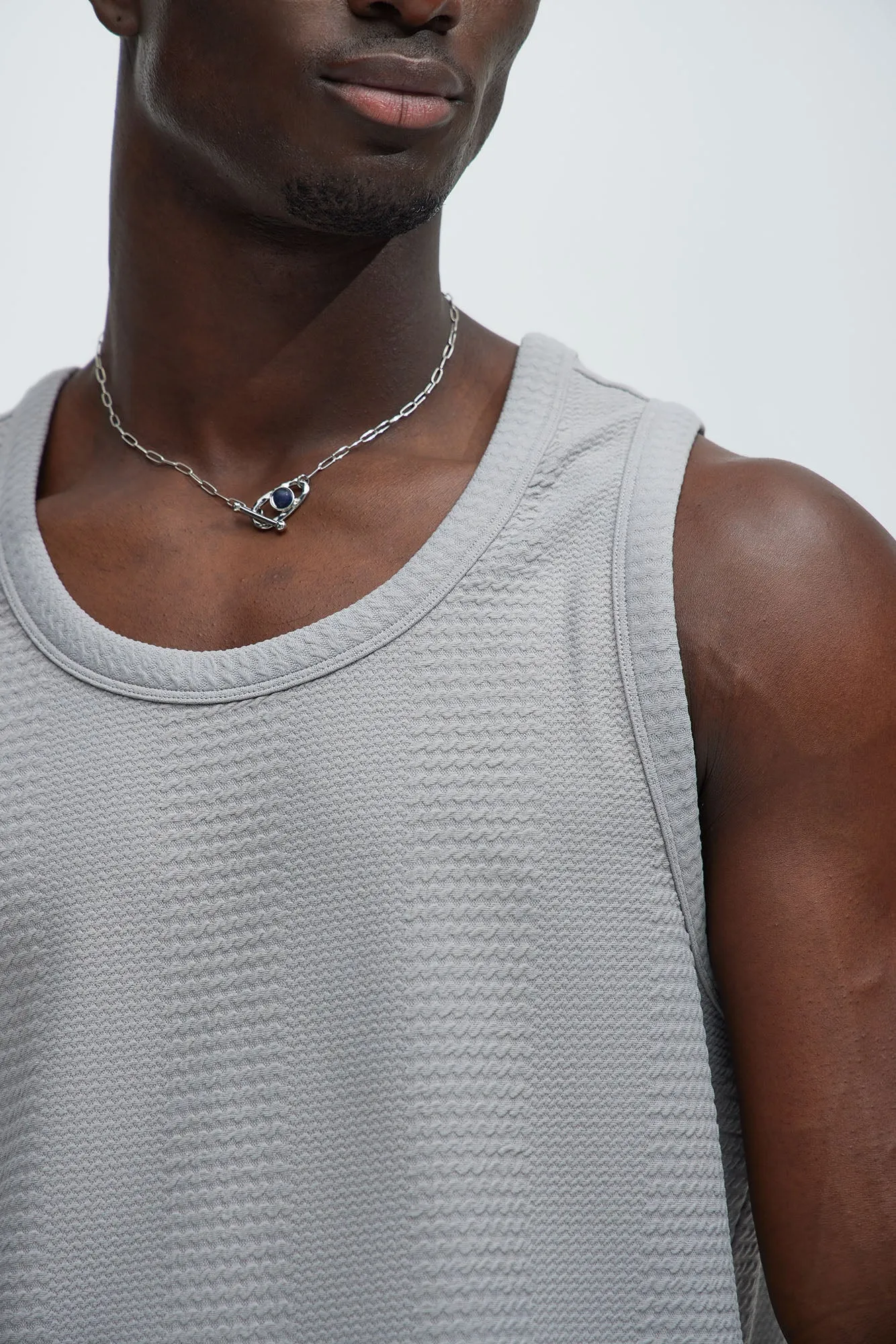 Angelo Textured Tank - Grey sold by Fashion Nova product image thumbnail 3