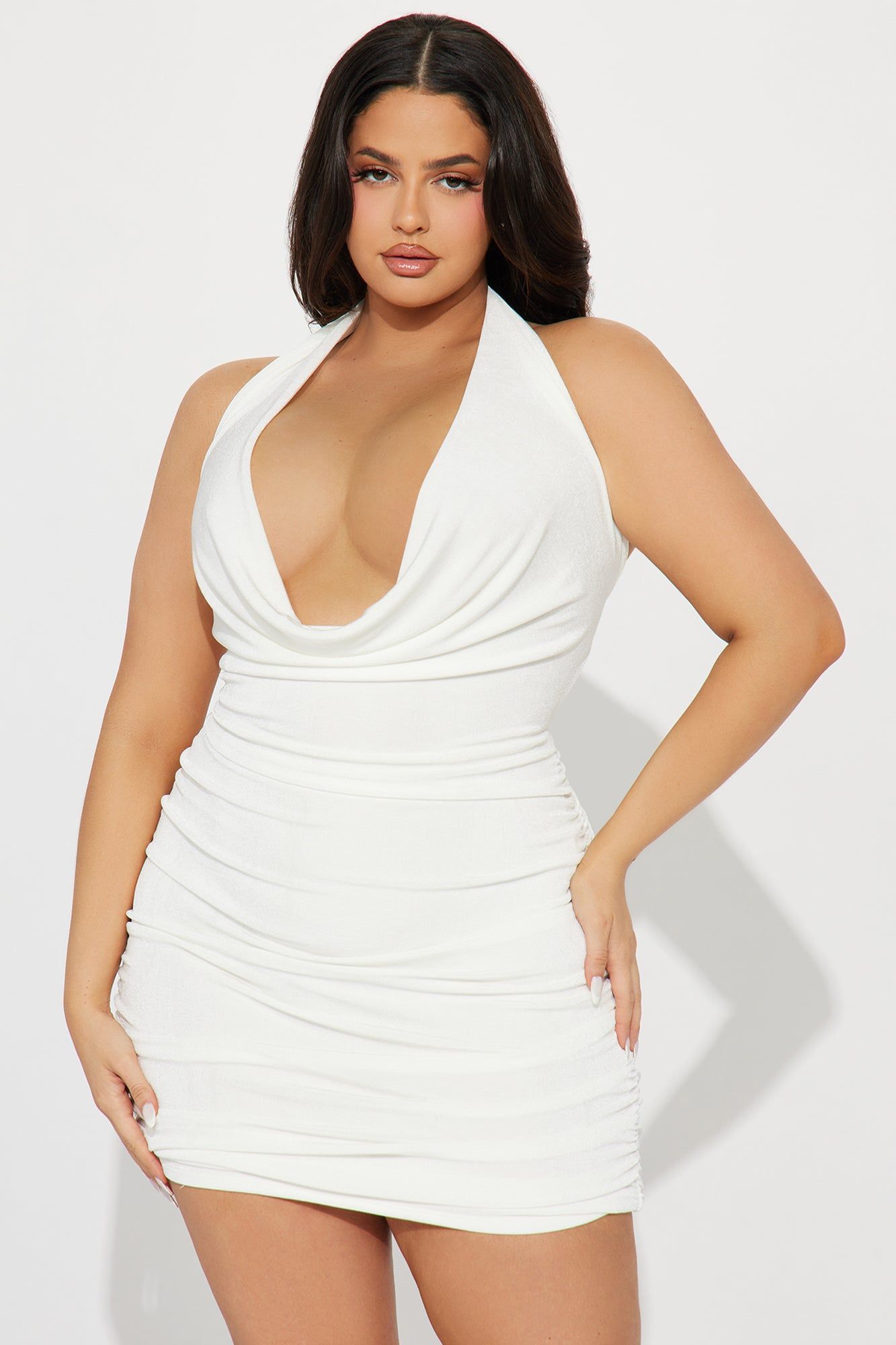 Sol Slinky Micro Mini Dress - Off White sold by Fashion Nova product image thumbnail 4
