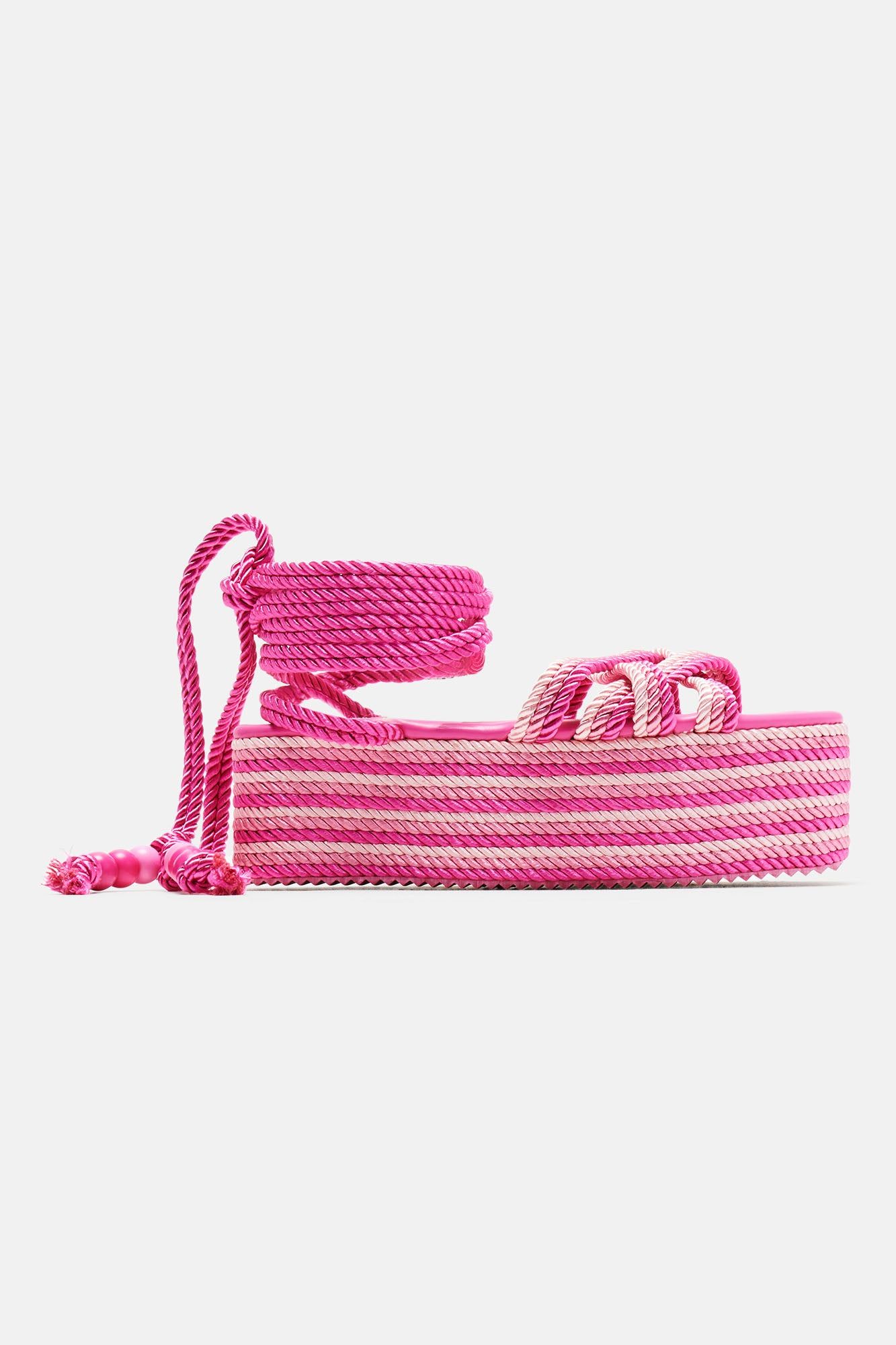 Catch Me Chillin' Flatform Sandals - Pink/combo sold by Fashion Nova product image thumbnail 4