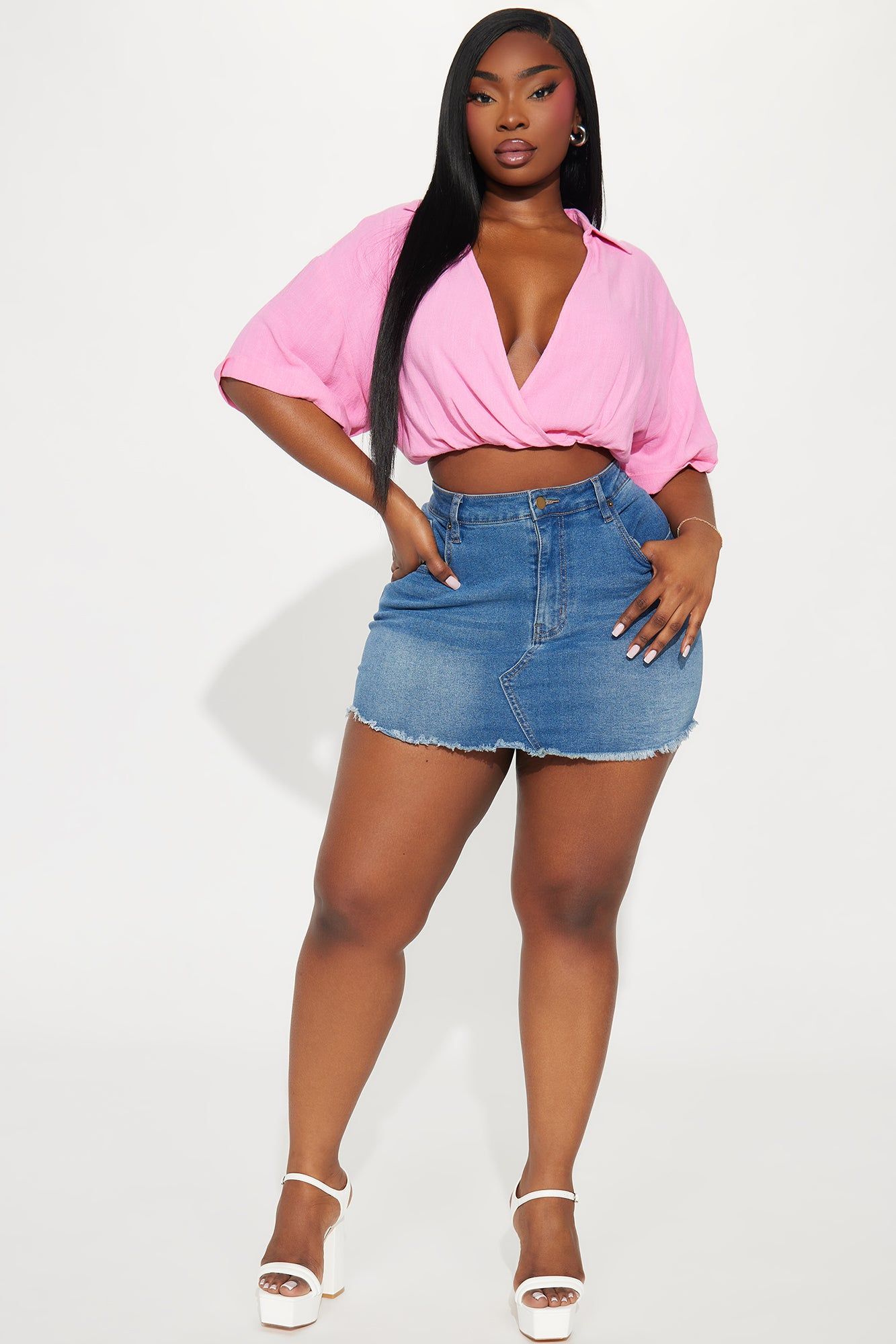 Riley Linen Blouse Top - Pink sold by Fashion Nova product image thumbnail 5