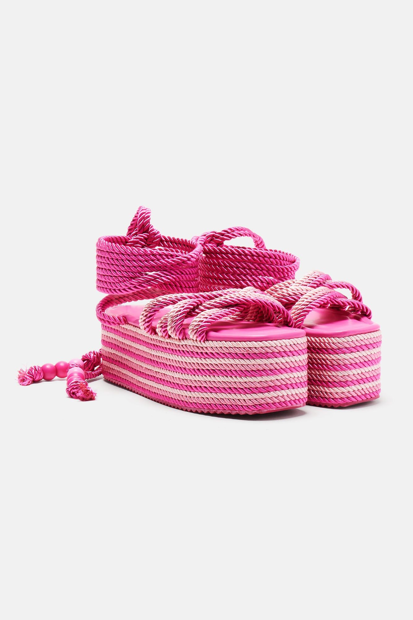 Catch Me Chillin' Flatform Sandals - Pink/combo sold by Fashion Nova product image thumbnail 2