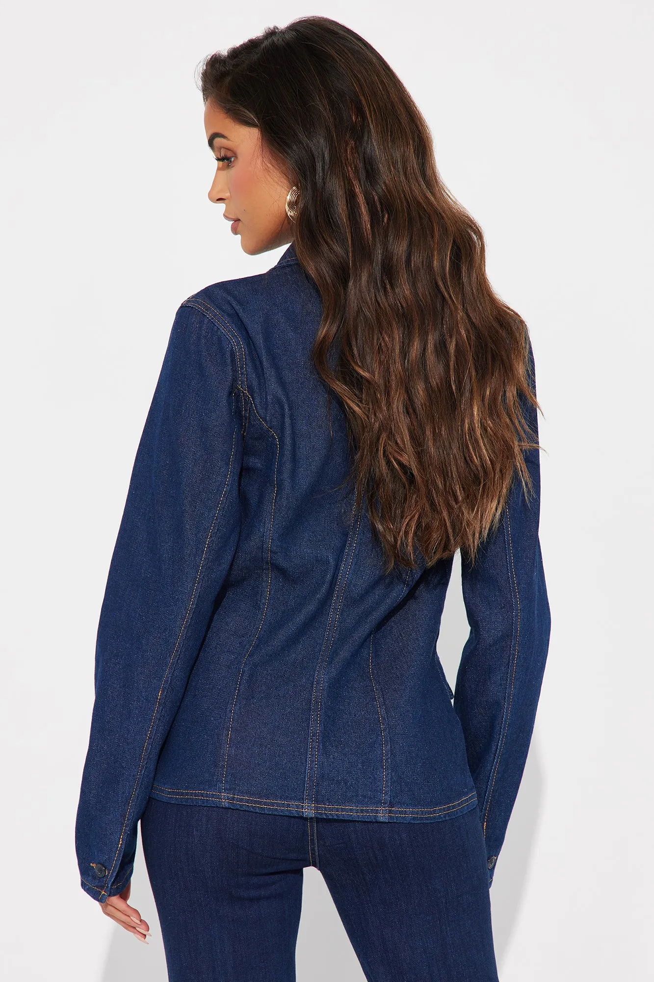 Take My Word Denim Blazer - Dark Wash sold by Fashion Nova product image thumbnail 3