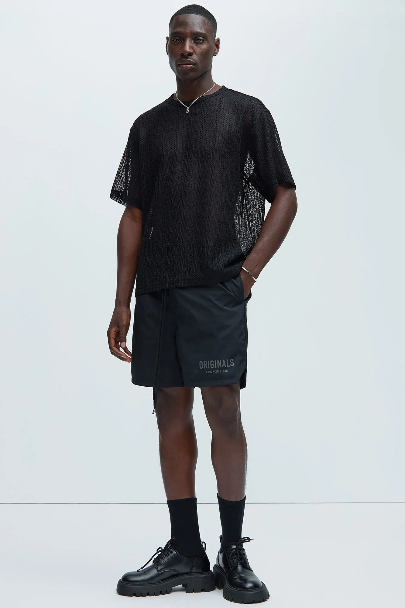 Originals Nylon Warm Up Shorts - Black sold by Fashion Nova product image thumbnail 2