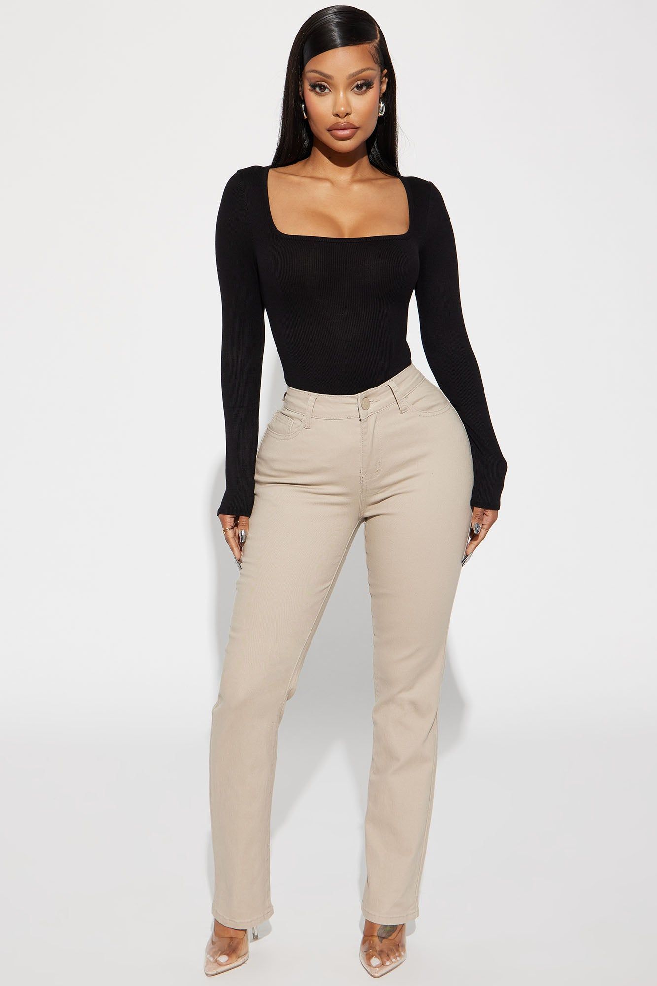 Straight Leg Uniform Pants - Khaki sold by Fashion Nova