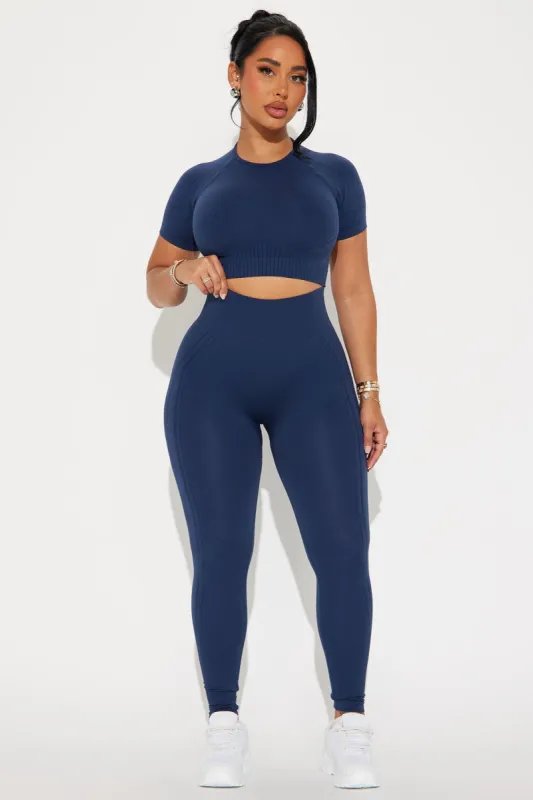 Get In Shape Active Set - Navy sold by Fashion Nova