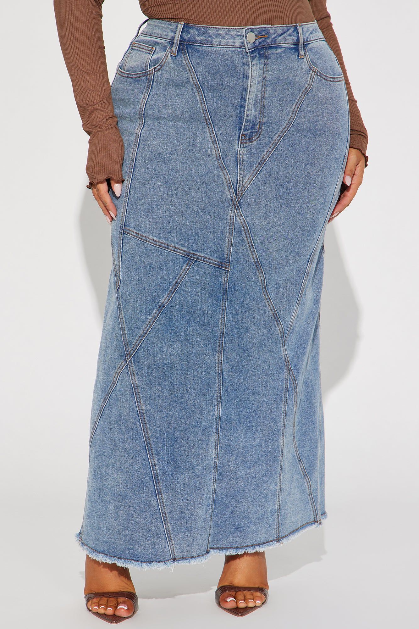 Always Wonder Denim Maxi Skirt - Medium Wash sold by Fashion Nova product image thumbnail 5