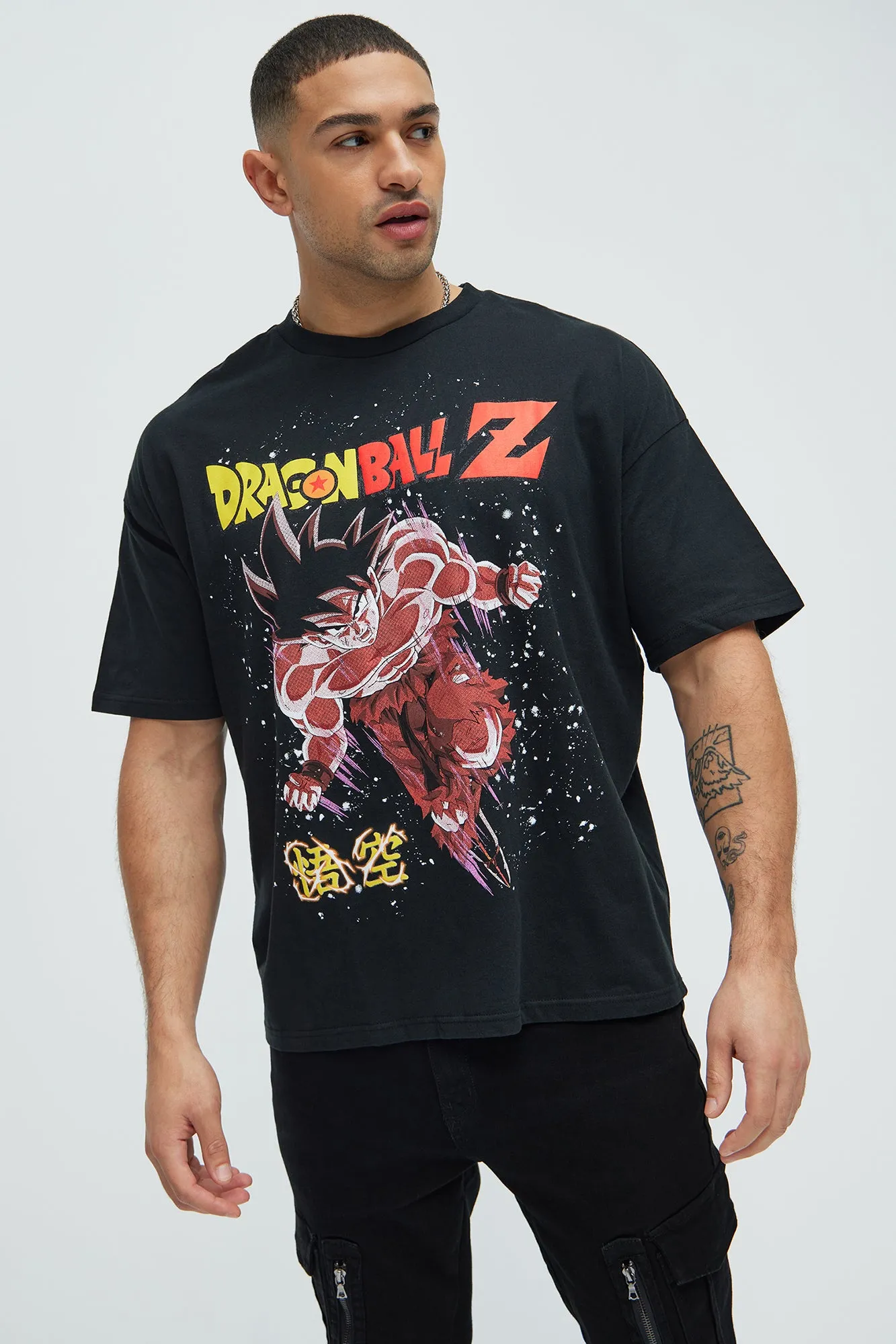 Dragon Ball Z Kaio-ken Goku Oversized Short Sleeve Tee - Black sold by Fashion Nova
