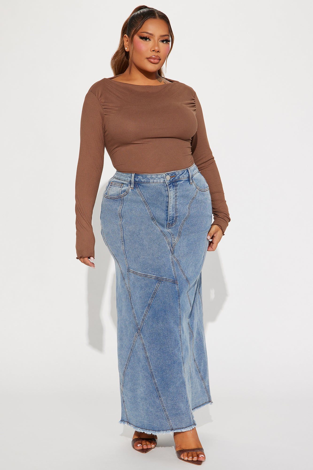 Always Wonder Denim Maxi Skirt - Medium Wash sold by Fashion Nova product image thumbnail 4
