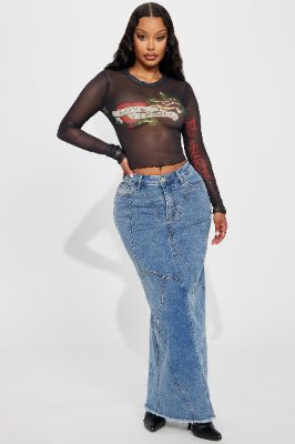 Always Wonder Denim Maxi Skirt - Medium Wash sold by Fashion Nova