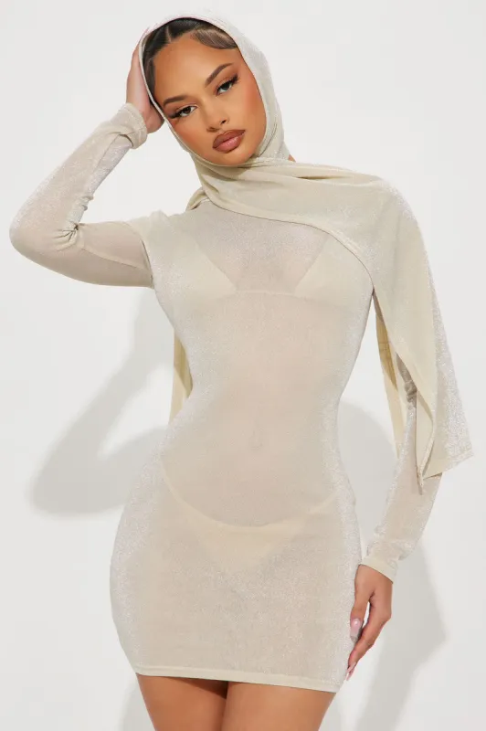 Chani Metallic Mini Dress Set - Nude sold by Fashion Nova