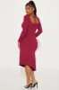 A Simple Life Ribbed Midi Dress - Magenta sold by Fashion Nova