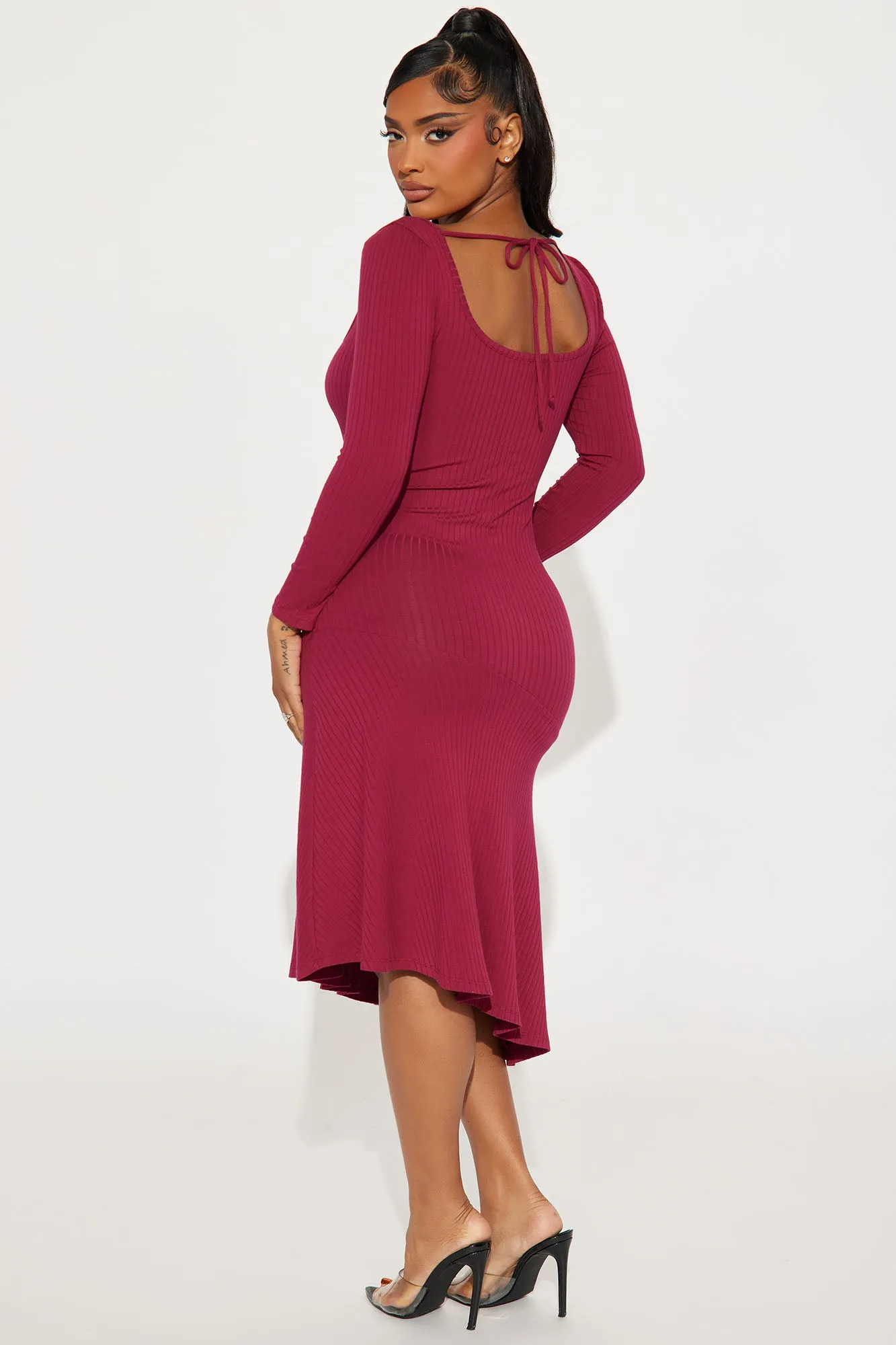 A Simple Life Ribbed Midi Dress - Magenta sold by Fashion Nova product image thumbnail 3