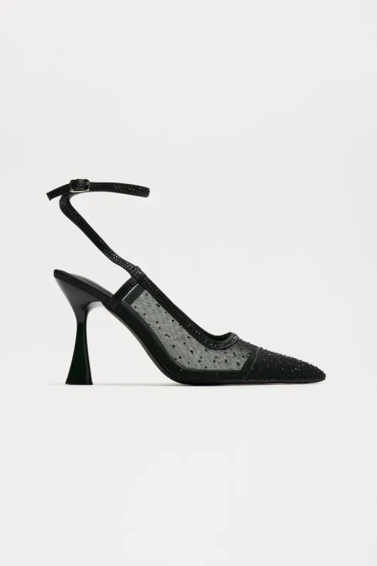 Shirley Rhinestone Pumps - Black sold by Fashion Nova