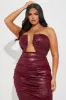 Denise Ruched Tube Maxi Dress - Burgundy sold by Fashion Nova