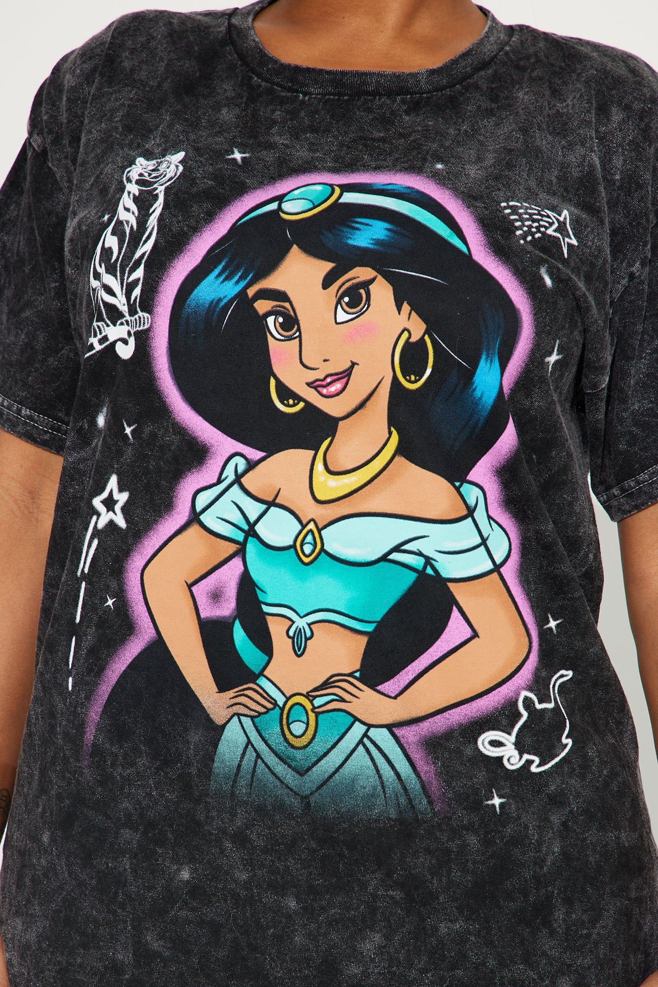 Princess Jasmine Graphic Tee - Black Wash sold by Fashion Nova product image thumbnail 3