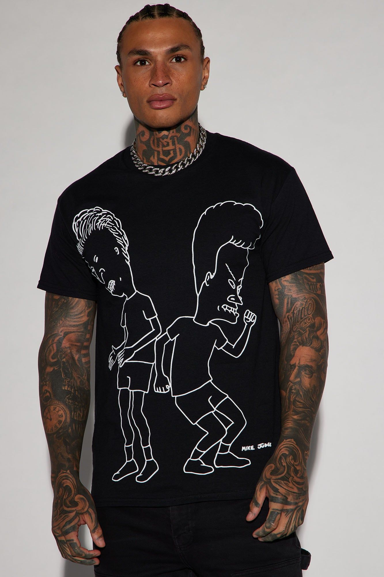 Beavis and Butt-Head Dancing Short Sleeve Tee - Black sold by Fashion Nova