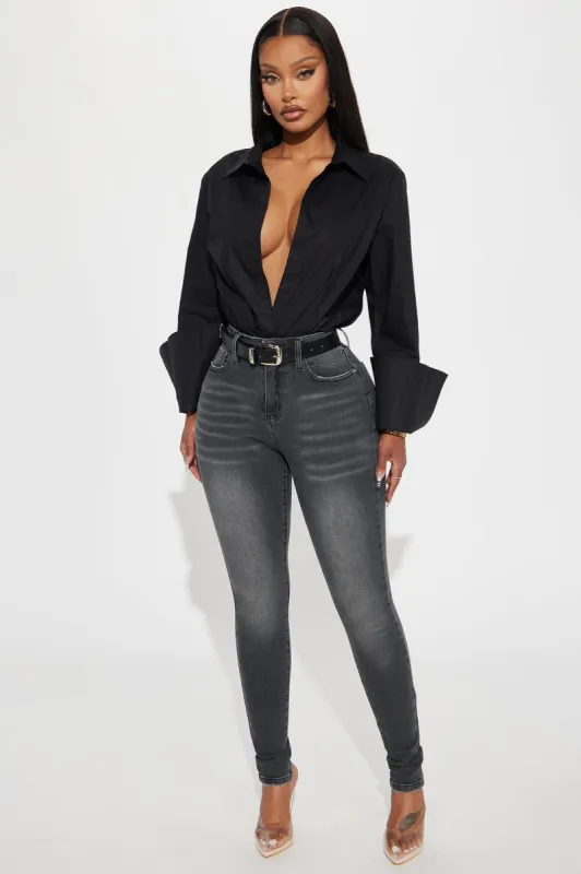 Just Right Sculpting Stretch Skinny Jeans - Grey sold by Fashion Nova