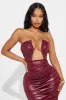 Denise Ruched Tube Maxi Dress - Burgundy sold by Fashion Nova