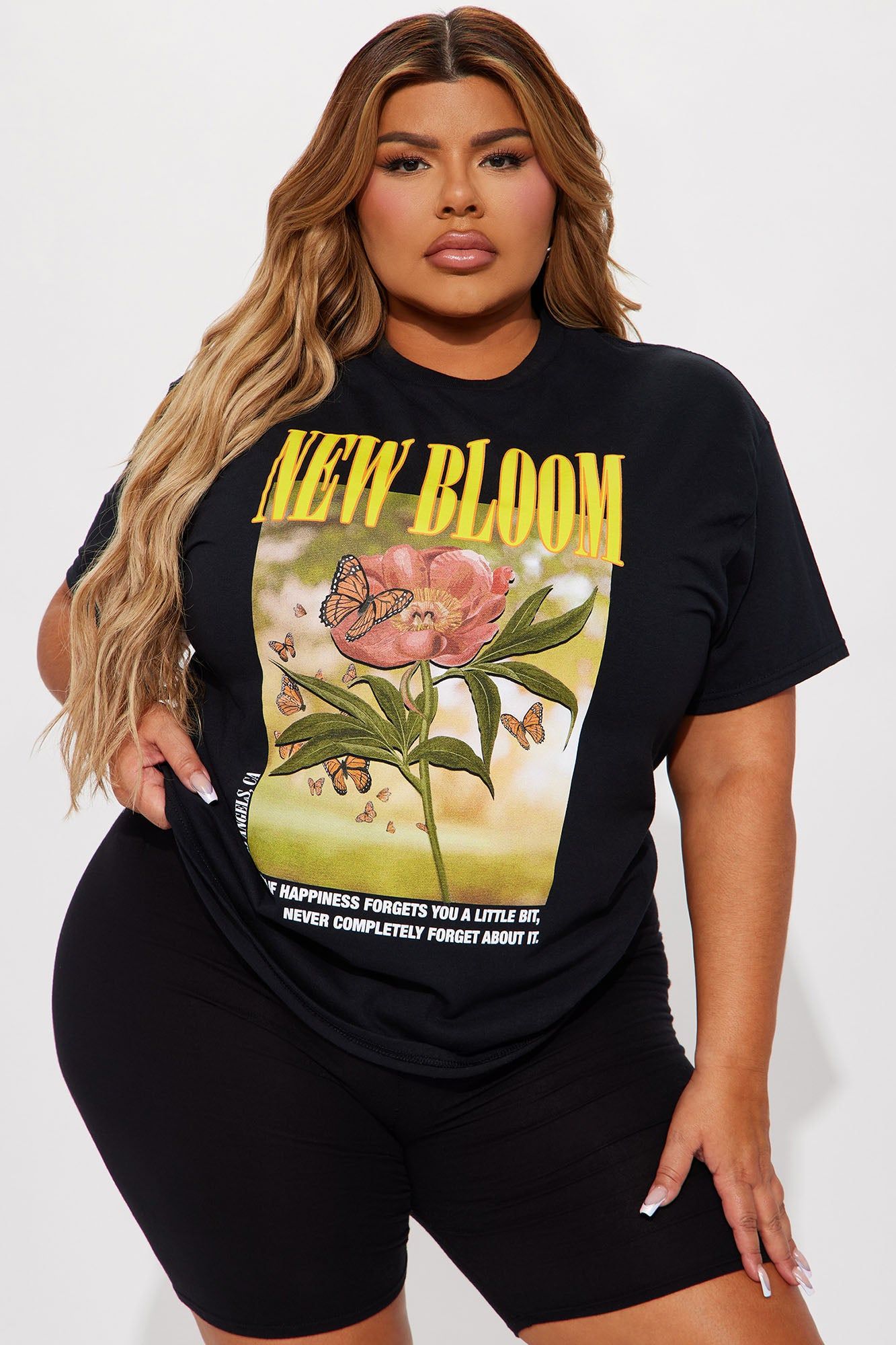 Happiness In Full Bloom Graphic Tshirt - Black sold by Fashion Nova product image thumbnail 4