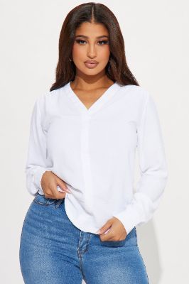 Own Your Values Blouse Top - White sold by Fashion Nova