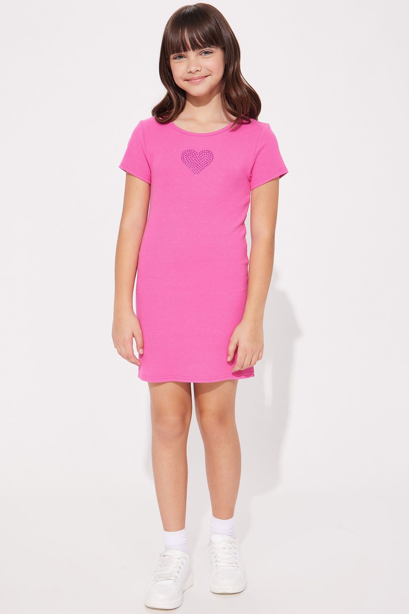 Mini Touch Of Rhinestones Short Sleeve Dress - Hot Pink sold by Fashion Nova product image thumbnail 2