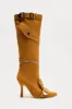Davina Buckle Knee High Boots - Tan sold by Fashion Nova