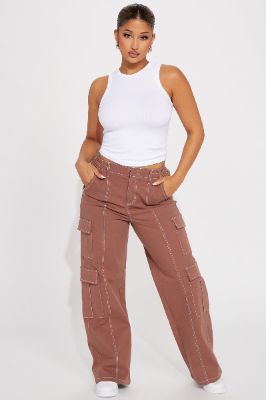 Set In Stone Cargo Pant - Brown sold by Fashion Nova