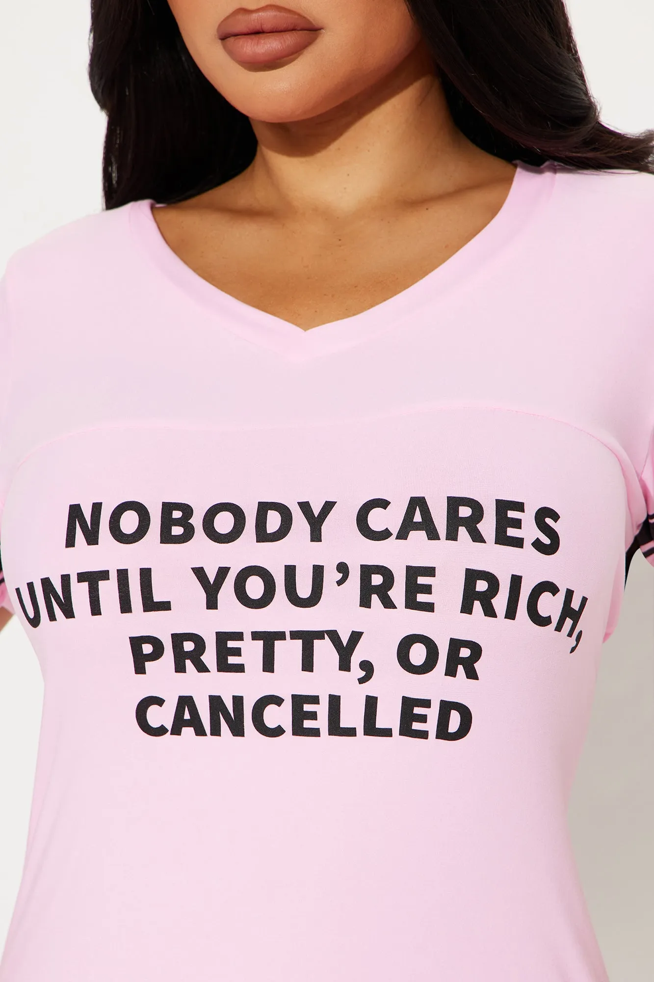 Nobody Cares PJ Sleep Shirt - Pink sold by Fashion Nova product image thumbnail 3
