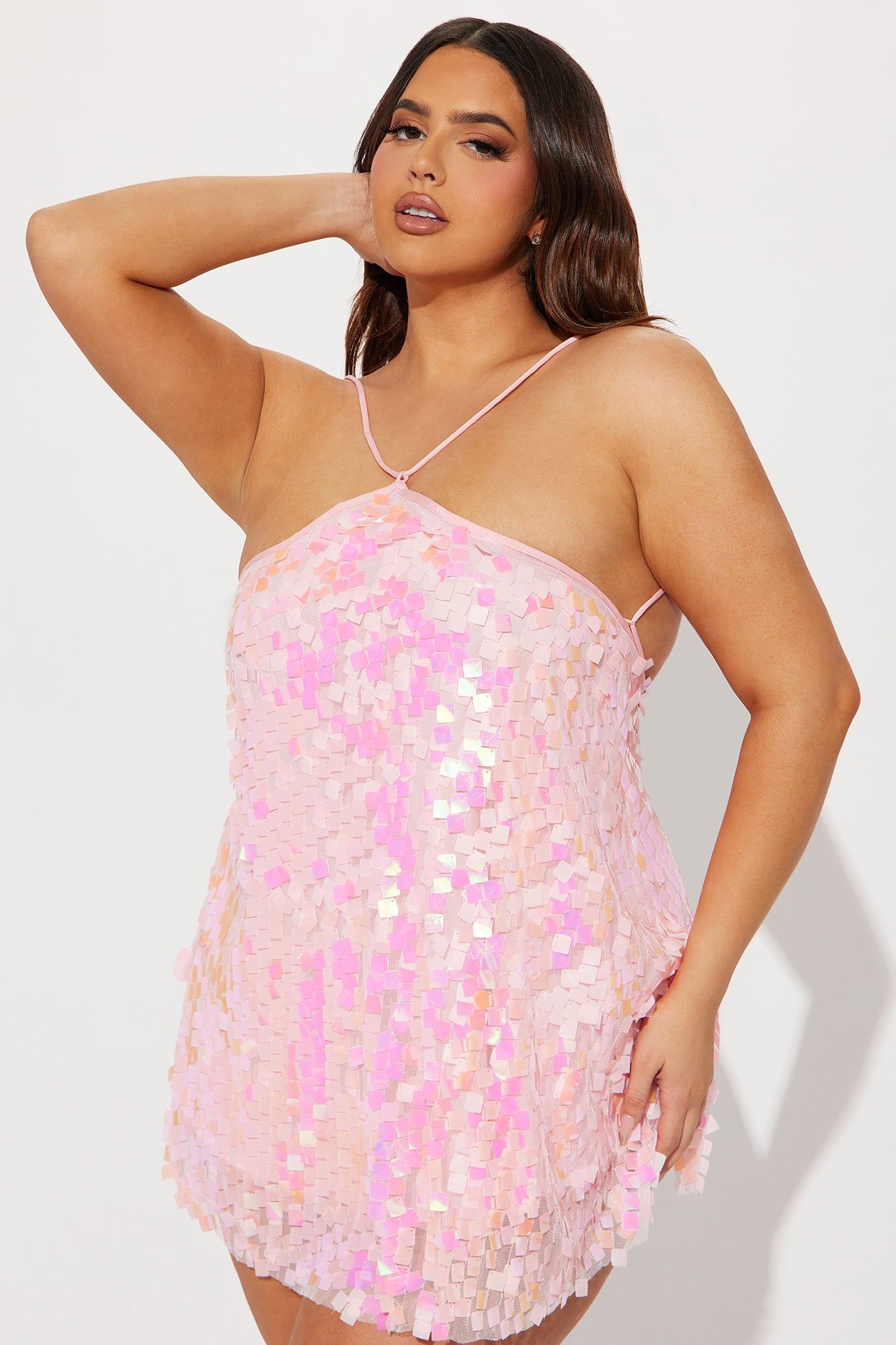 Alice Sequin A Line Mini Dress - Pink sold by Fashion Nova product image thumbnail 4