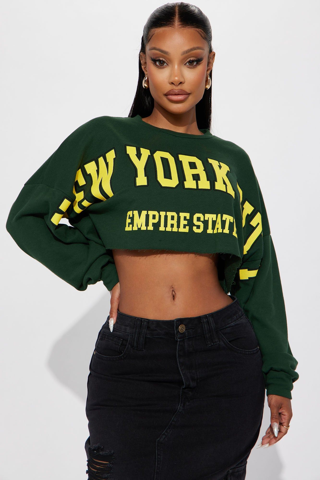 Slaying In New York City Top - Hunter sold by Fashion Nova