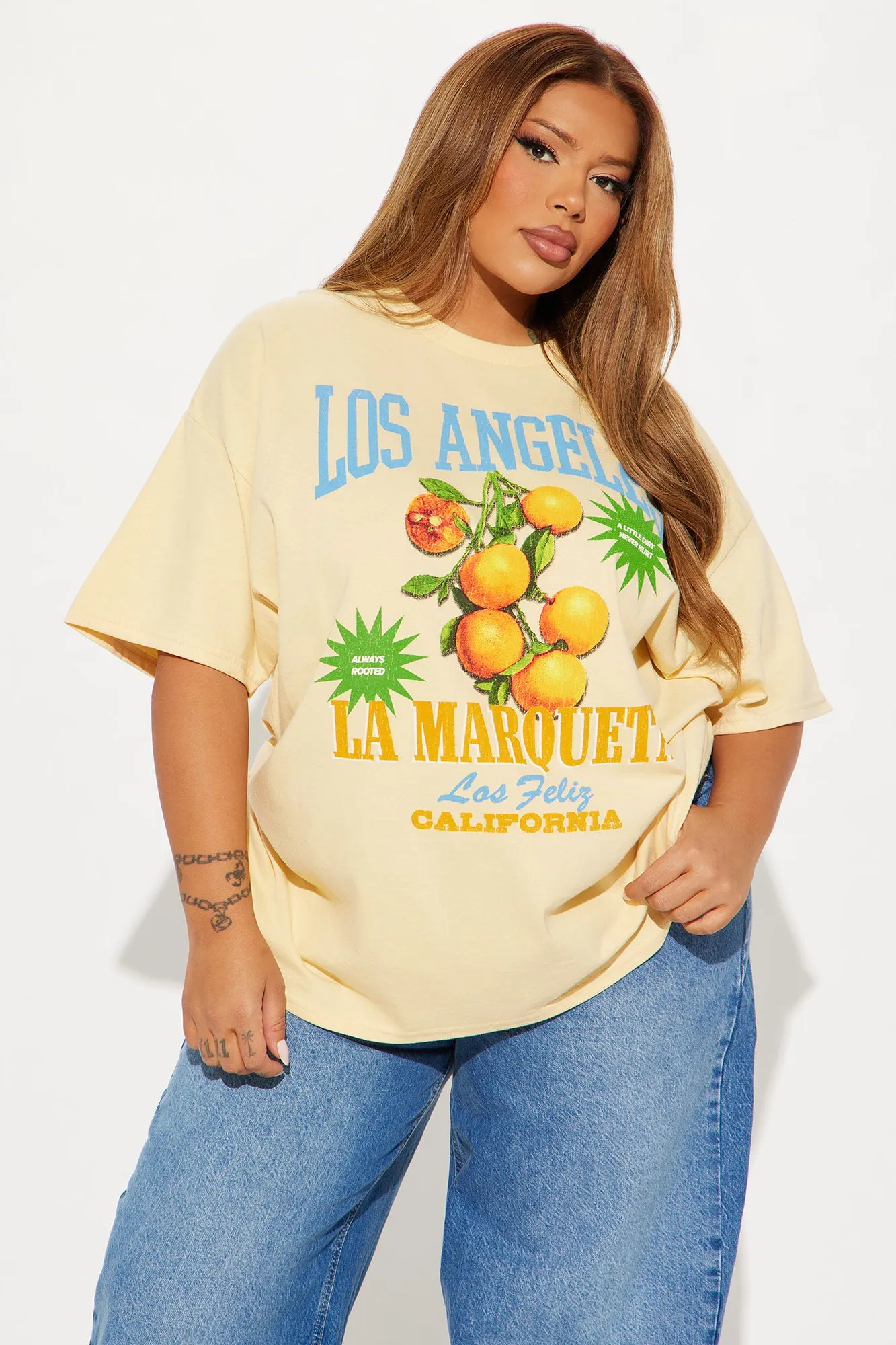 La Marqueta Oversized Tee - Yellow sold by Fashion Nova product image thumbnail 4
