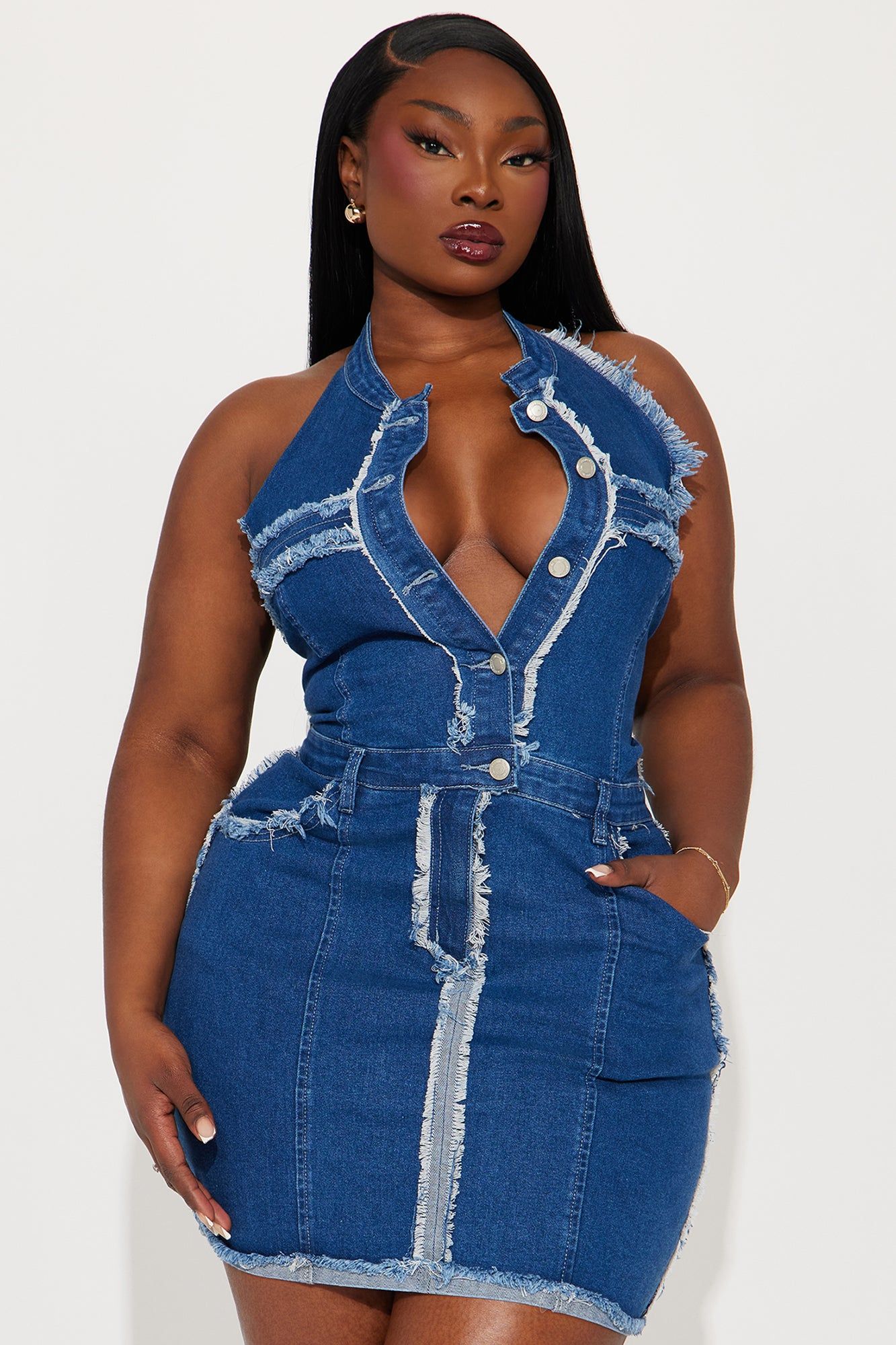 Paty Denim Mini Dress - Blue sold by Fashion Nova product image thumbnail 5