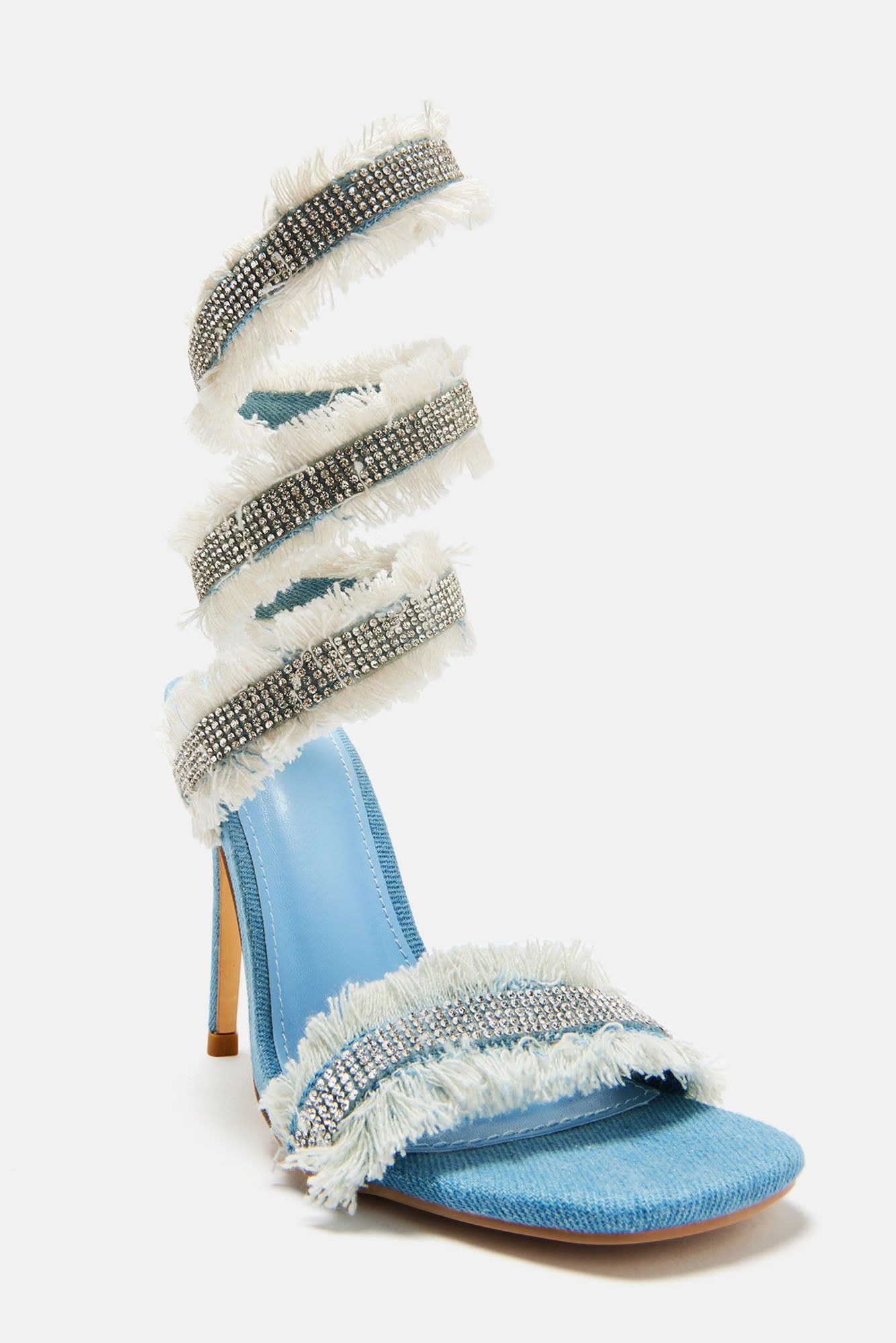 Check The Deets Denim Heeled Sandals - Denim sold by Fashion Nova product image thumbnail 2