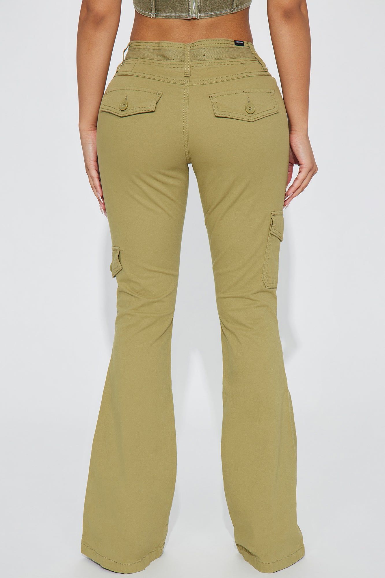 Stevie Cargo Flare Pant - Olive sold by Fashion Nova product image thumbnail 4