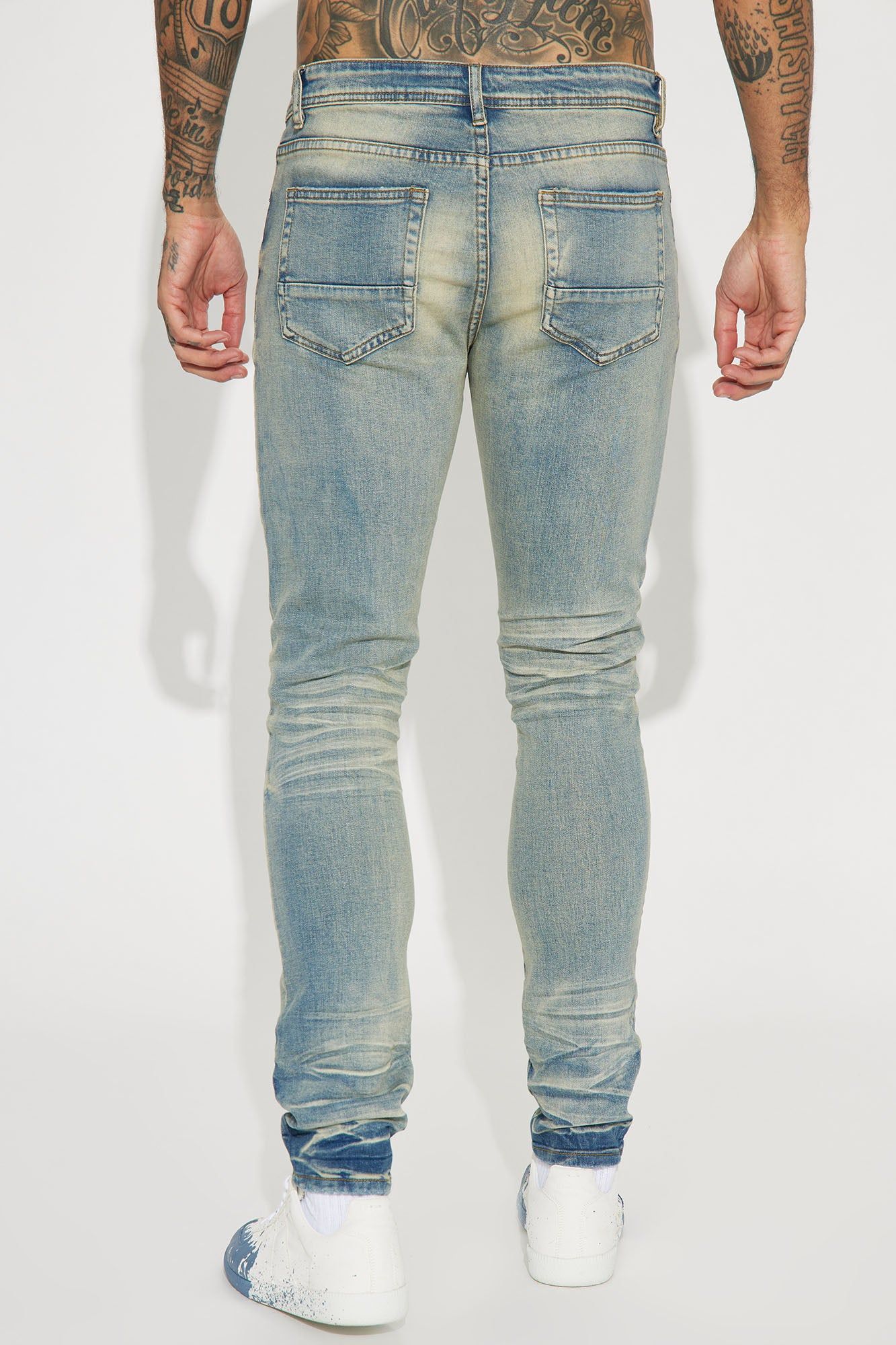 Street Rising Ripped Stacked Skinny Jeans - Medium Wash sold by Fashion Nova product image thumbnail 5