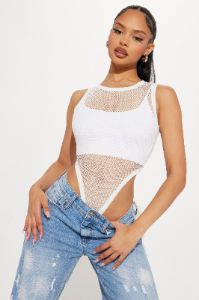 I Do It Better High Cut Bodysuit - White sold by Fashion Nova