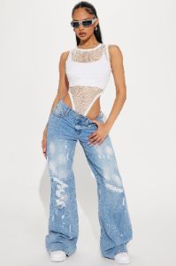 I Do It Better High Cut Bodysuit - White sold by Fashion Nova