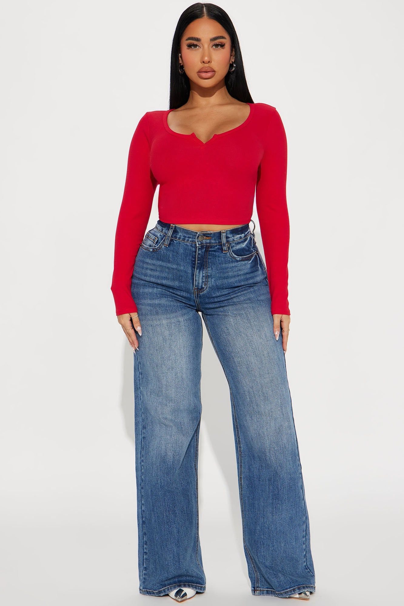 Agnus Long Sleeve Crop Top - DarkRed sold by Fashion Nova product image thumbnail 2