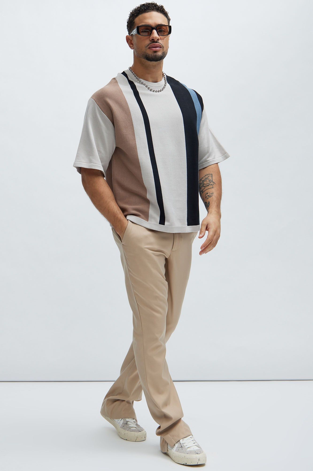 Zevon Knit Tee - Taupe/combo sold by Fashion Nova product image thumbnail 2